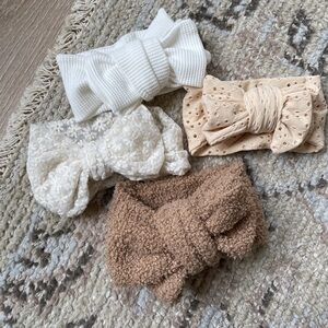 Stylish Kids Hair Accessories Set - White, Cream, Tan